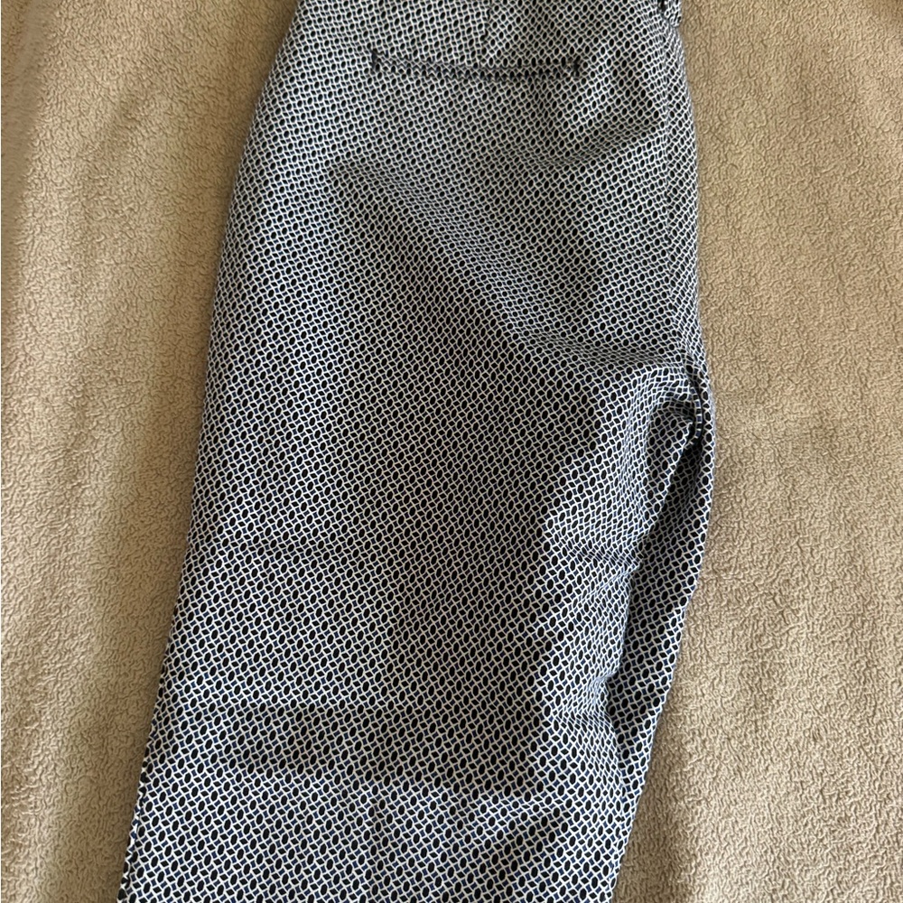 Kenar Blue & White Patterned Cropped Trousers